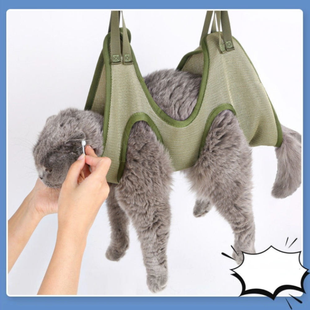 Cat Grooming Restraint Bag with Hammock – Safe & Stress-Free Grooming