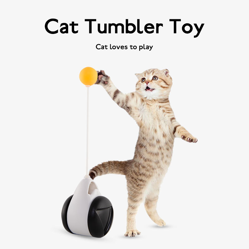 Interactive Cat Toy – Spinning Wheel & Swinging Ball