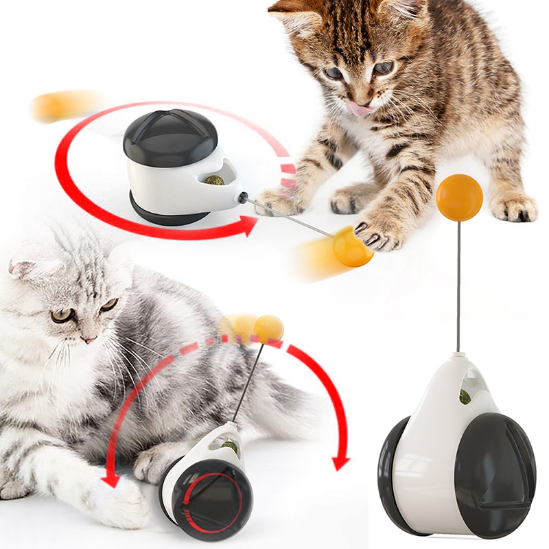 Interactive Cat Toy – Spinning Wheel & Swinging Ball