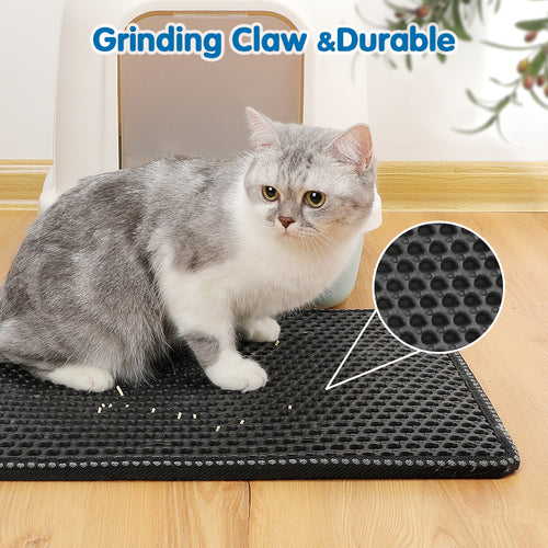 Cat Litter Trapping Mat – Non-Slip Kitty Litter Catcher